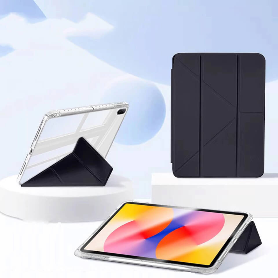 Y-fold PU Leather Transparent Acrylic Case for Xiaomi Pad MINI & Redmi Pad K 8.8'' with pen slot