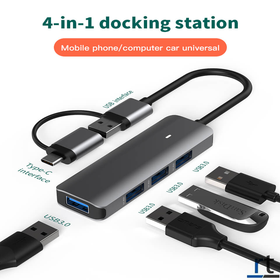 Dual interface Usb-C/Usb3.0 Converter  4-in-1 USB 3.0 Hub