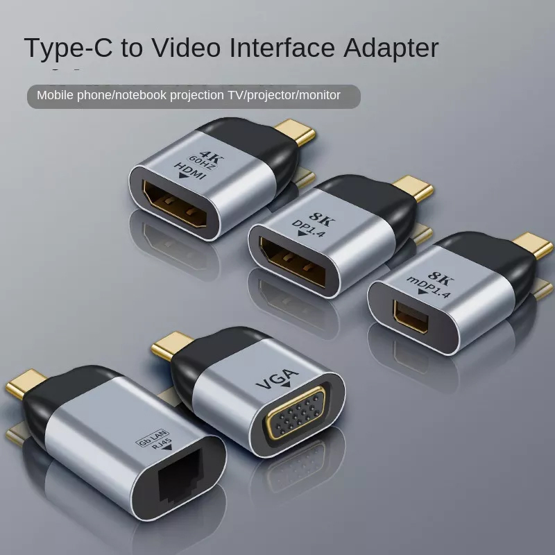 Type C Male to VGA|HDMI|RJ45 Lan|DP|MiniDP Converter