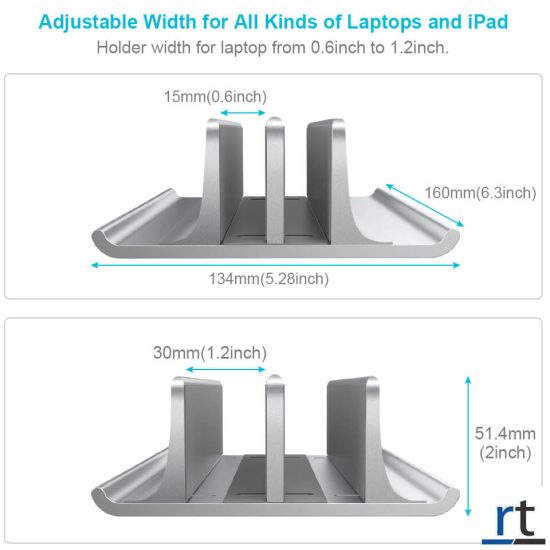 4 in 1 Adjustable Metal Aluminum Vertical Laptop Stand