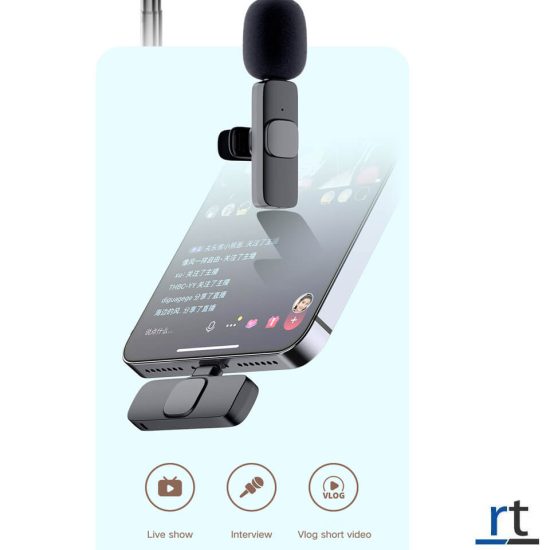 Wireless Lavalier Dual Microphone with Noise Reduction for iPhone