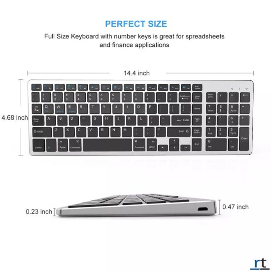 Bluetooth Numeric Keyboard for Mac, iPad, iPhone, Windows & Android